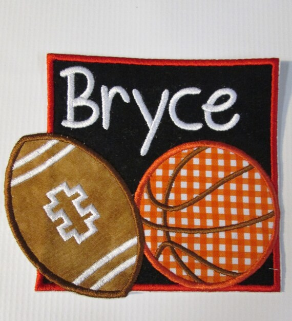 Sports Letter Box - Iron On or Sew On Embroidered Applique Ready To Ship in 3-7 Business Days