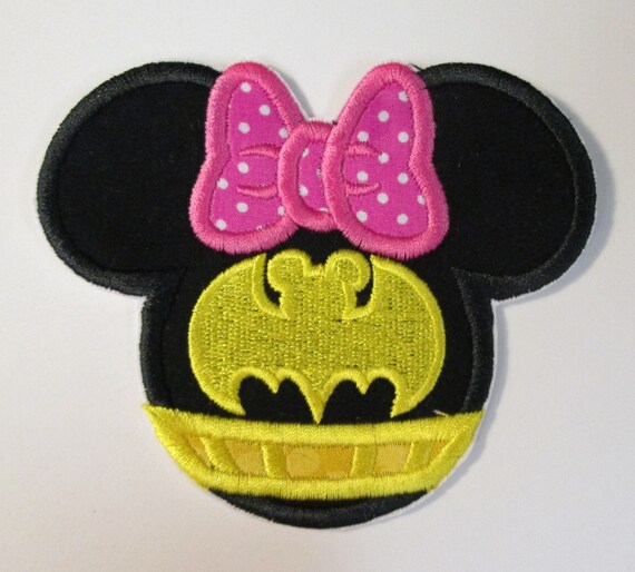 Iron On Applique - Mouse Girl or Boy Bat Mouse Head