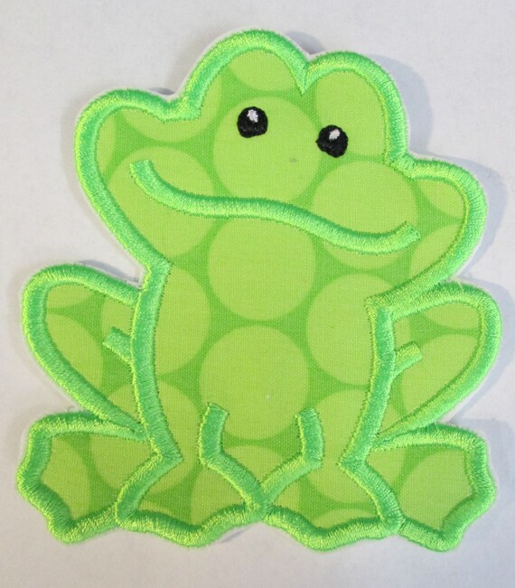 Frog - Iron On or Sew On Embroidered Applique Patch