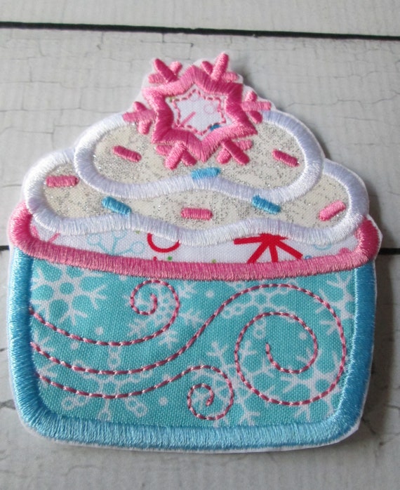Princess Cupcake, Iron On, Sew On, Glue On, Applique, Patch, Handmade, Princess, Cupcake, Snowflake, Crown, BigBlackDogDesigns, Customize