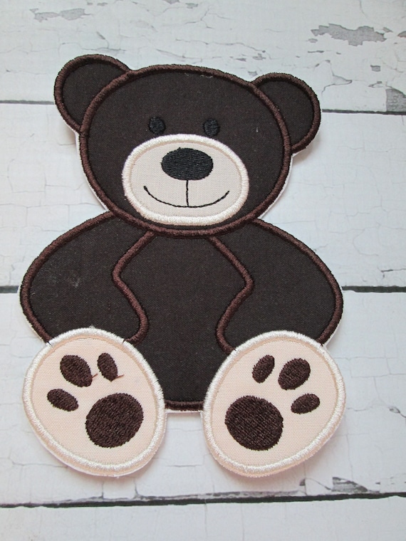 Teddy Bear, Iron On, Sew On, Glue On, Embroidered Applique, Handmade, Custom Made, BigBlackDogDesigns, Bear, Patch