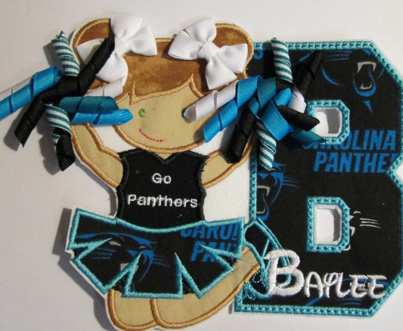 Cheerleader with Letter and Ribbons - Iron On or Sew On Embroidered Appliques