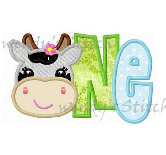 Cow Girl and Boy Iron On or Sew On Embroidered Appliques - Fabric Embroidered Custom Made