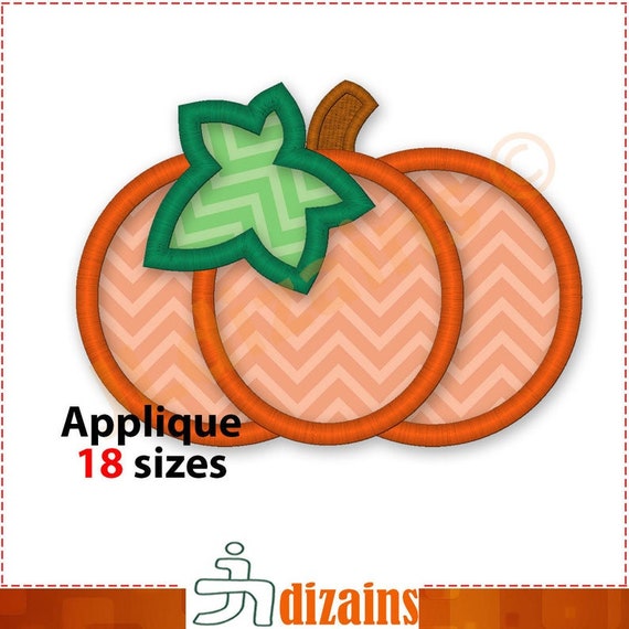 Pumpkin, Iron On Applique, Many Sizes, Handmade, Embroidered, Applique, Patch, BigBlackDogDesigns, Custom, Halloween, Fall, Autumn