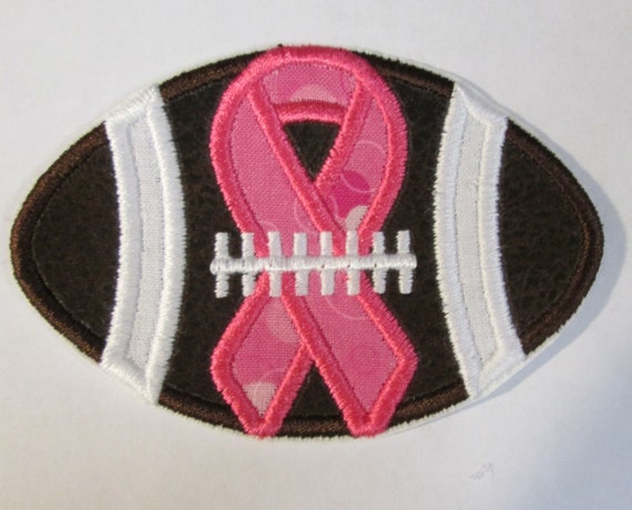 Ribbon Awareness Football Iron On or Sew On Embroidered Custom Made Applique