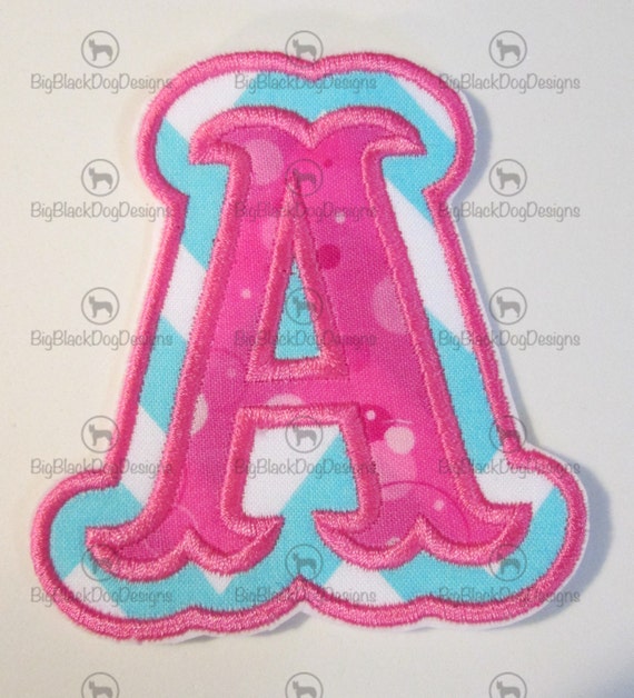 Iron On Applique -3 Inch Double Carnival Style Letters READY TO SHIP in 3-7 Business Days