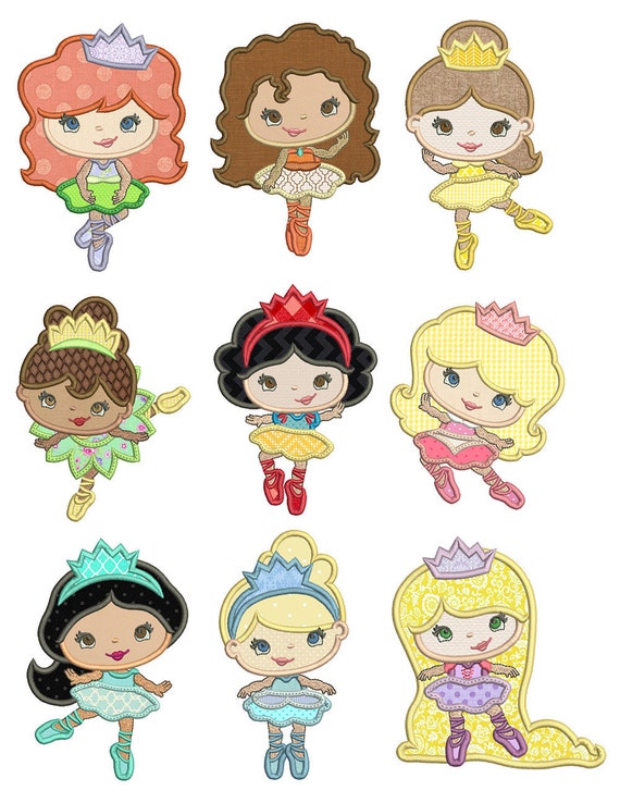 Ballerina Princess, Iron On Applique Patch, Sew On, Custom Made, Embroidered, Patches