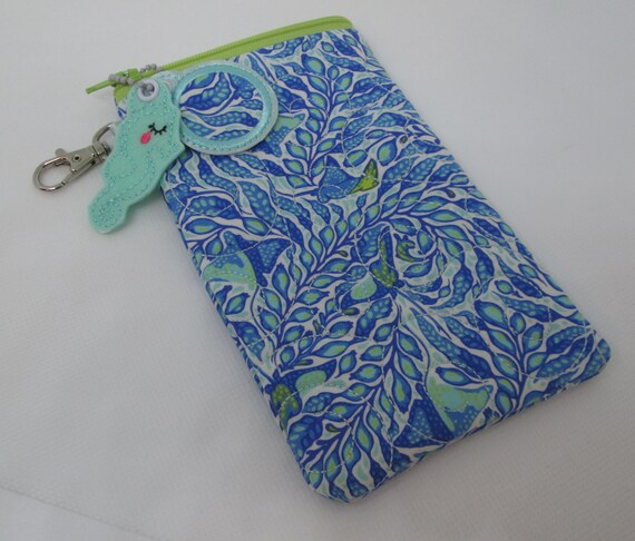 Manatee Glasses Case, Zippered Sunglasses Case, Sunglasses, Glasses, Handmade, Quilted, Passport Case, Cell Phone Pouch, Accessory Case
