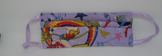 Face Mask, Fabric Face Mask, Facemask, Mask, Reusable Face Mask, Washable Face Mask, Wonder Woman Mask, Kid Mask, Child Mask, Reversible