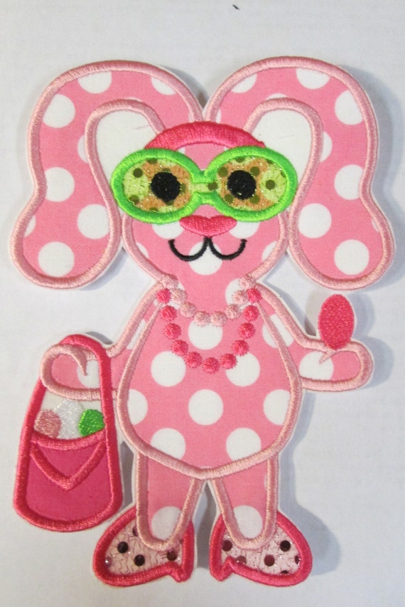 Easter Iron On Applique - Bunny Diva Doll in Two Styles