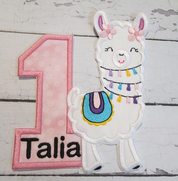 Llama Birthday Set - Custom Made Embroidered Applique Patch - Iron On - Sew On - Glue On - Handmade