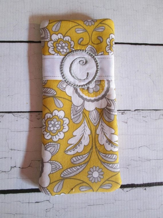 Elaine EyeGlass Case, Eye Glass Case, Embroidered Glass Case - Quilted - Custom Made