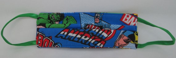 Face Mask, Fabric Face Mask, Facemask, Capt. America, Super Hero, SuperHero Face Mask, Face Covering, Handmade, Hulk, Allergy Mask