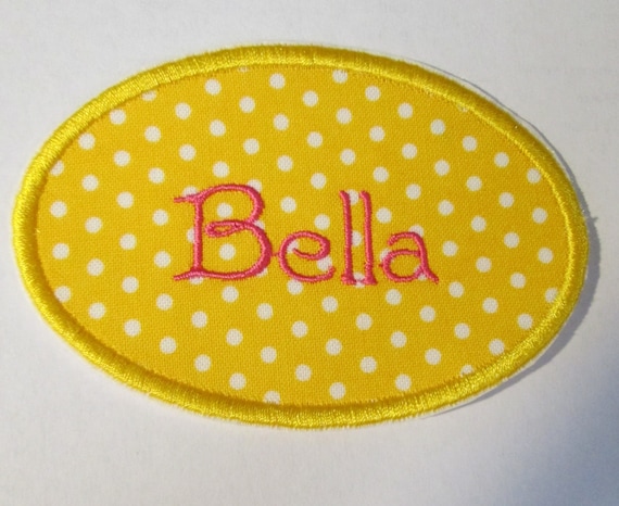 Oval Name Tag - Iron On or Sew On Embroidered Applique