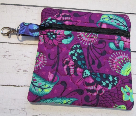 Zena Zipper Bag - Medium Pouch - Custom Made Bag, Accessory, Case, Zipper Bag, Embroidered, Handmade, Cosmetic, Wallet