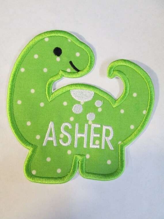 Dinosaur - Iron On Applique - Dino, Handmade, Applique Patch, Embroidery