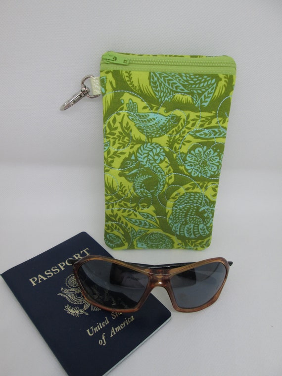Quilted Sunglass Case, Glasses Case, Passport Case, Pouch, Cell Phone Pouch, Sunglasses, Eyewear Case, Accessory Case