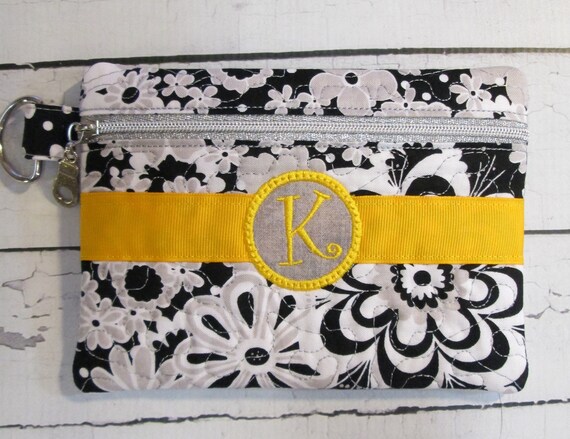 Elaine Zipper Pouch, Cosmetic Bag, Accessory Case, Custom Made Bag, Embroidered, Handmade, Wallet, Passport Holder, Cord Case