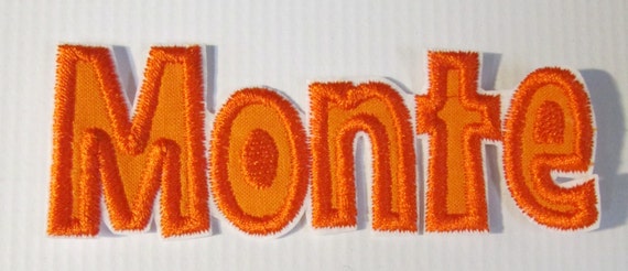 Monte Lettering Alphabet, Iron On Applique Patch, Sew On, Custom Made, Embroidered, Patches