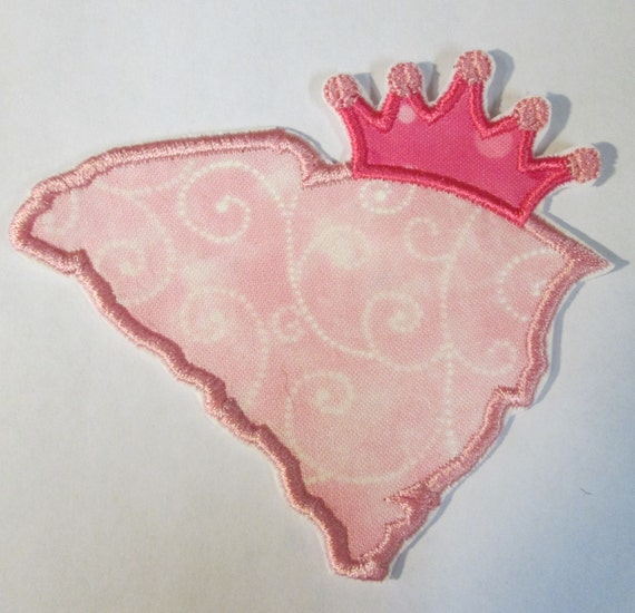 South Carolina Princess - Iron On or Sew On Embroidered Applique