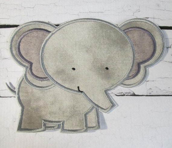 Elephant, Iron On Applique, Jungle , Safari, Handmade, Patches, Applique, BigBlackDogDesigns, Custom Made