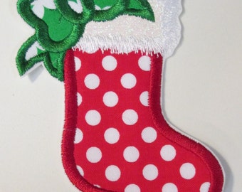 Iron On Applique Christmas Stocking