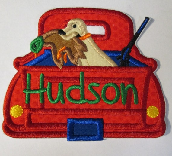 Hunting Trucks, Dog, Dogs, Gun, Fishing, Iron On Applique Patch, Sew On, Custom Made, Embroidered, Patches