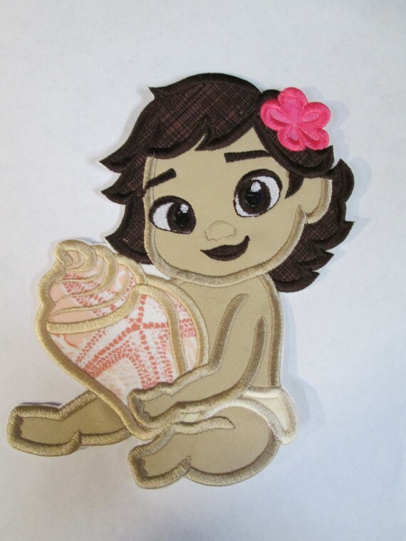 Baby Hawaiian Girl, Iron On Applique Patch, Sew On, Custom Made, Embroidered, Patches