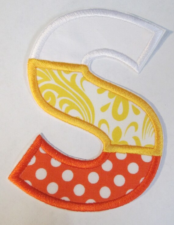Candy Corn Alphabet - Iron On, Sew On, Glue On, Handmade, Custom Made Patch