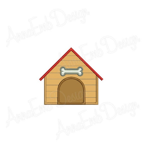 Dog House, Iron On Applique Patch, DogHouse, Dog, House, Handmade, Customize, Sew On , BigBlackDogDesigns