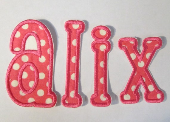 3 Inch Chachie Monogram/Letter Fabric Embroidered Iron On Applique Patch Applique Letters MADE TO ORDER