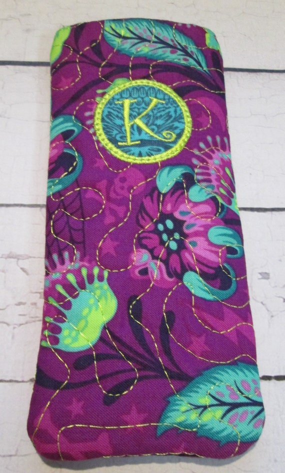 Eliane EyeGlass Case, Eyeglasses Case, Pouch, Handmade, Quilted, Custom Made, Monogram Included