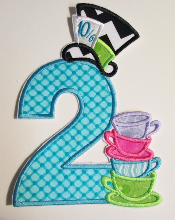Iron On Applique - Mad Hatter Birthday