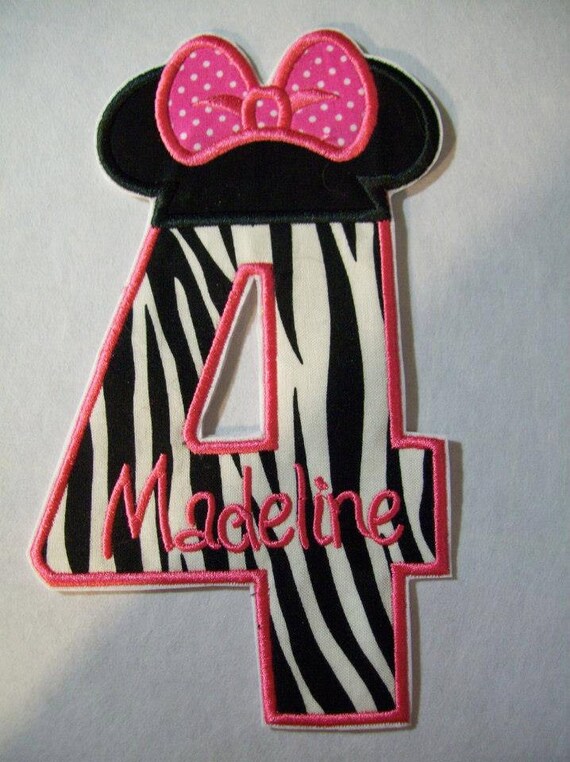 Boy or Girl Mouse Ear Alphabet or Numbers - Iron On or Sew On Embroidered Applique