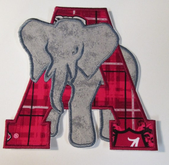 Iron On Applique - Elephant with Letter
