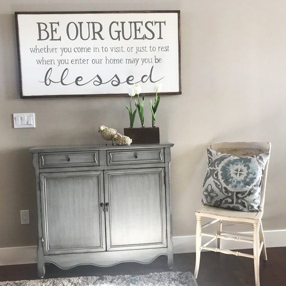 Be Our Guest Sign Farmhouse Decor Wall Decor Be Our Etsy