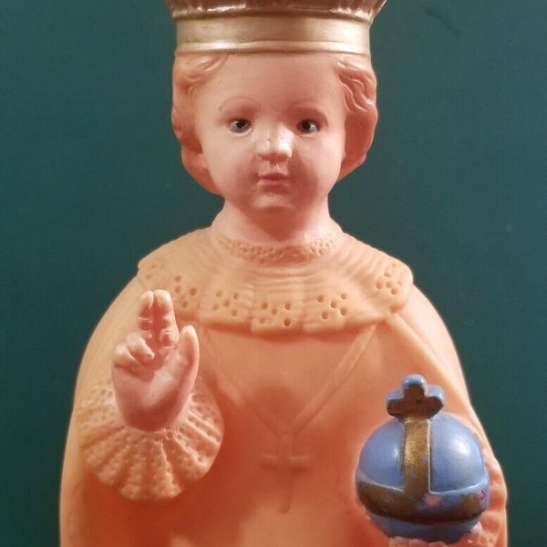 Vintage Infant of Prague Figural Blow Mold Statue Nan-San Rockland Mass 12"