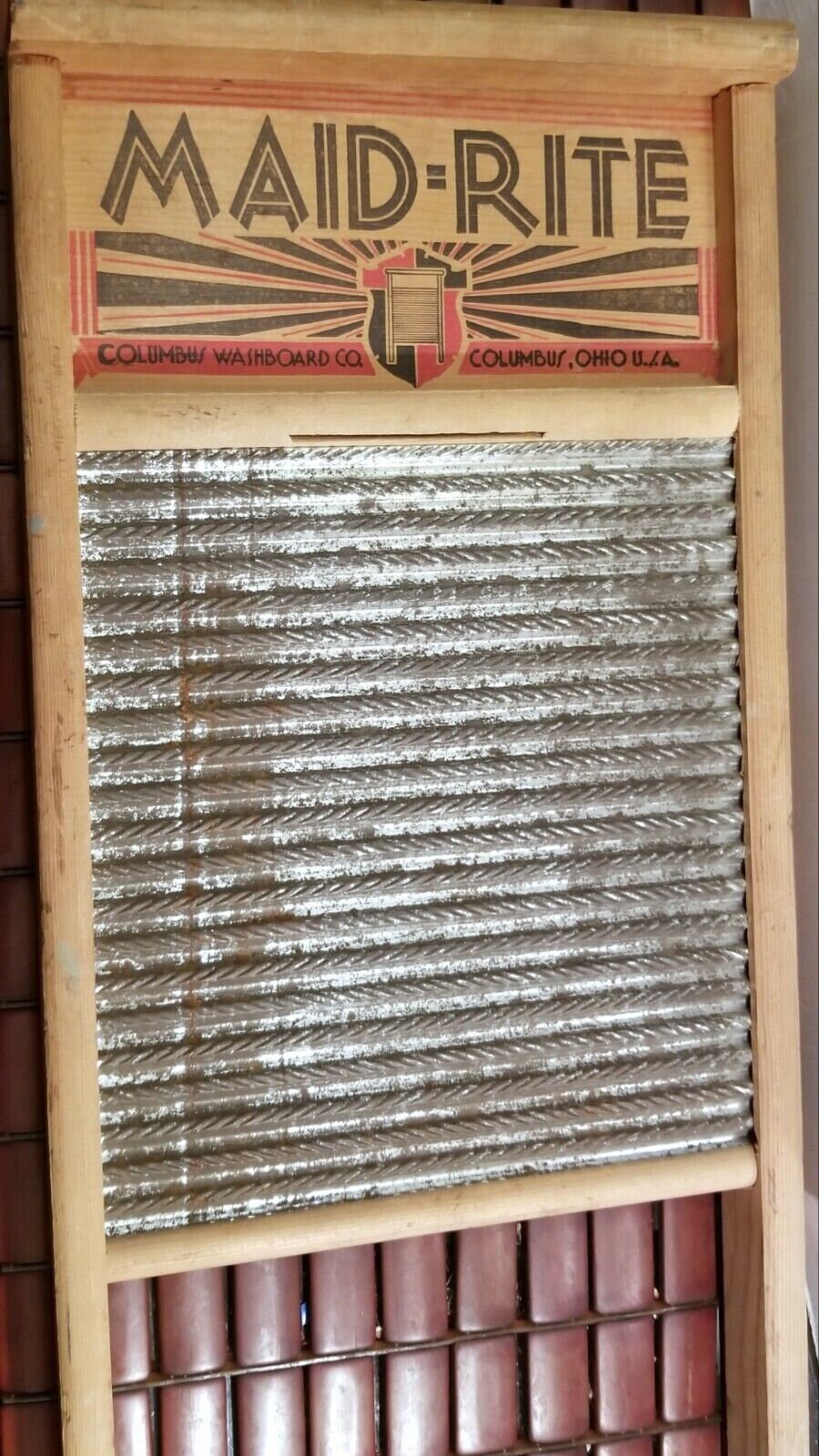 Vintage Made-rite Standard Family Size Washboard No. 2072 Columbus