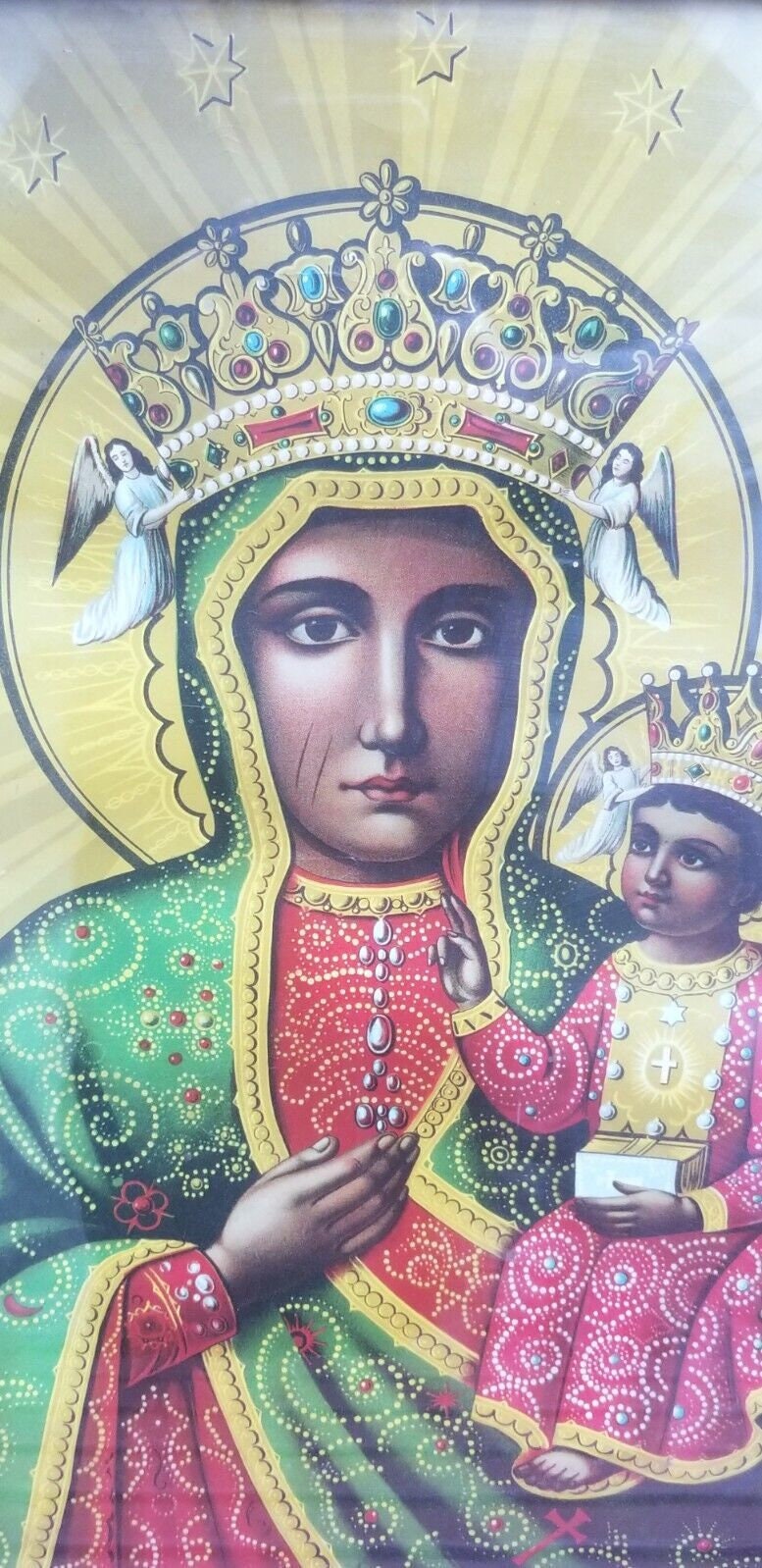 Antique Our Lady of Czestochowa Framed Print Madonna & Child Jesus Mary ...