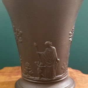 Rare 1960s Wedgwood Black Basalt Jasperware Cup 3.75&quot; High 3.25&quot; Diameter