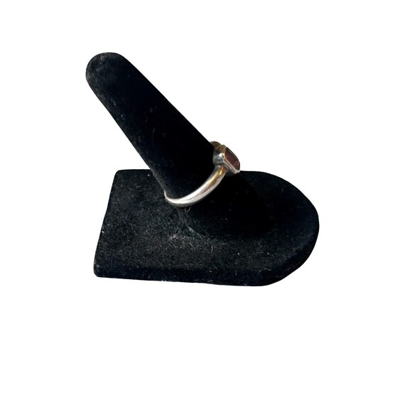 Sterling Silver Ring with Rectangular Purple Ston… - image 4