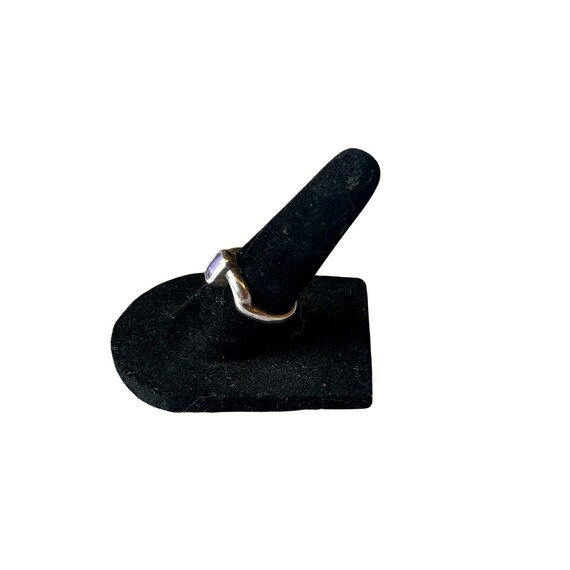 Sterling Silver Ring with Rectangular Purple Ston… - image 3