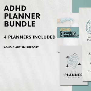Neurodivergent Planner Bundle, ADHD & Autism Planner, ADHD Daily Planner, Cleaning Checklist, Neurodiversity Productivity System PDF