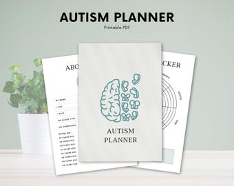 Agenda stampabile per autismo, diario quotidiano e di cura di sé per persone neurodivergenti, tracker dell'umore, organizzatore visivo, PDF sulla salute mentale