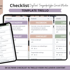 Puede incluir: Una plantilla de lista de verificación para hacer que el contenido de las redes sociales sea accesible. La plantilla está diseñada para usar con Trello, una herramienta de gestión de proyectos. La lista de verificación incluye elementos como el uso de texto alternativo para imágenes, hashtags accesibles y leyendas. La plantilla está dividida en secciones para Instagram, Facebook y LinkedIn.