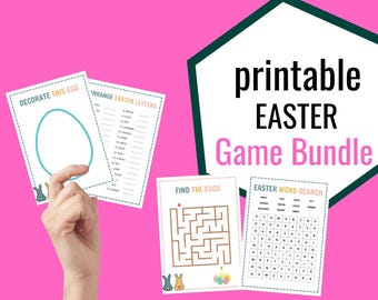 Printable Easter Games Bundle - 14 Pages of Fun for Kids & Adults - Easter Tic-Tac-Toe, Word Search, Truth or Dare and More!