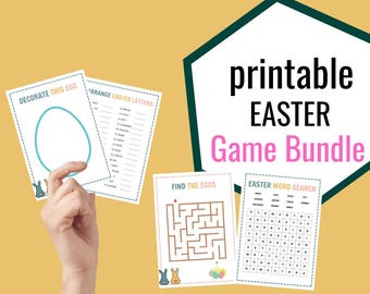 Printable Easter Games Bundle - 14 Pages of Fun for Kids & Adults - Easter Tic-Tac-Toe, Word Search, Truth or Dare and More!