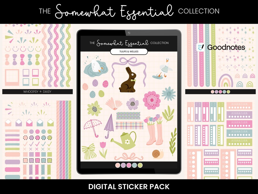 April & Easter Spring Goodnotes Digital Stickers | Everyday Essentials ...