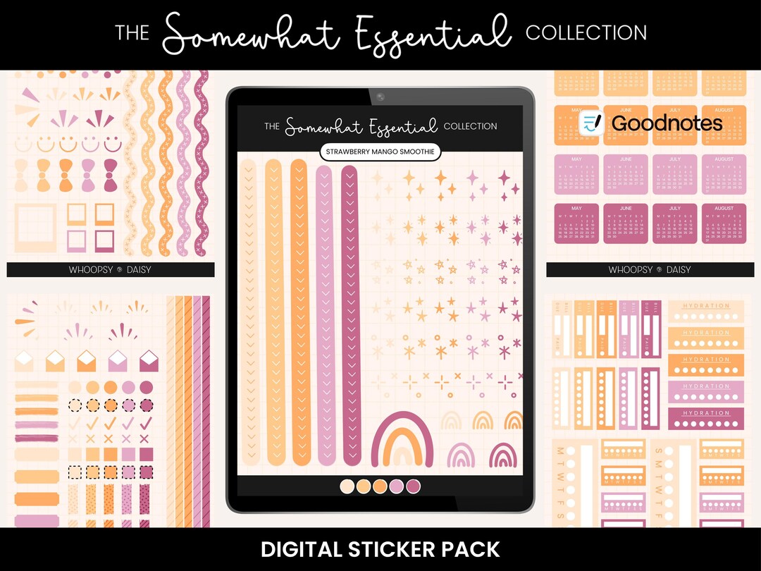 Spring & April Digital Stickers Goodnotes | Everyday Essentials Pink ...