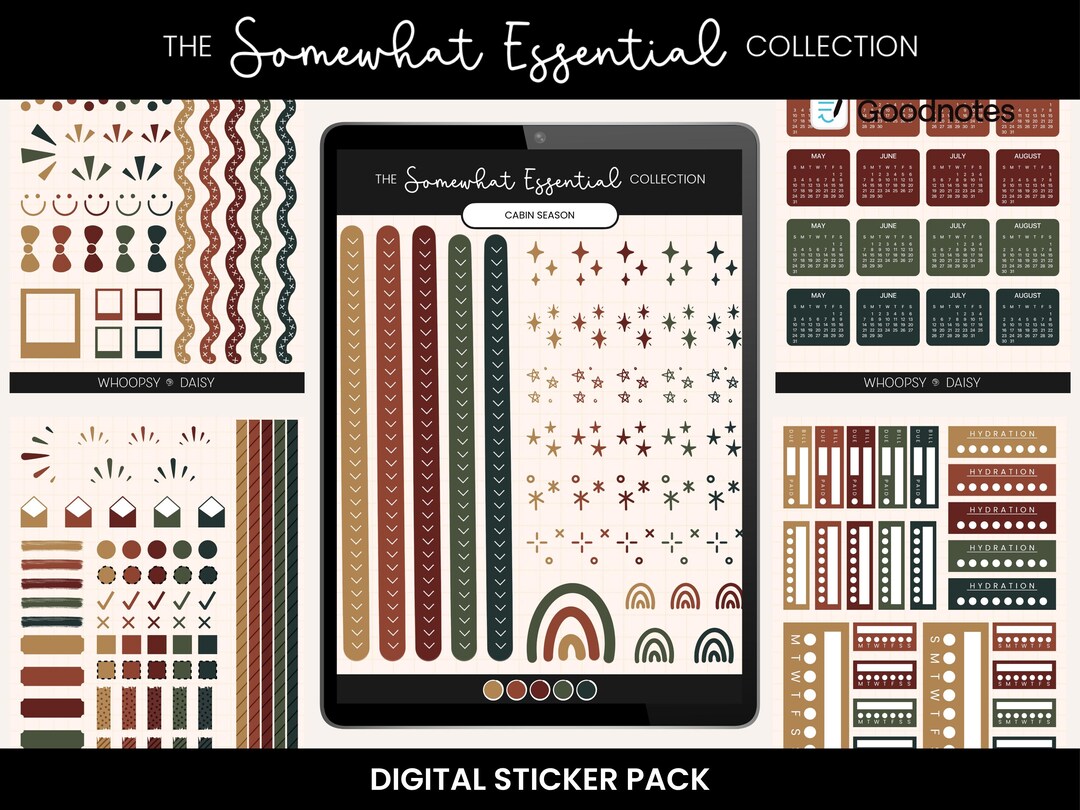 Bookish Boho Goodnotes Digital Stickers | Everyday Essentials Fall ...